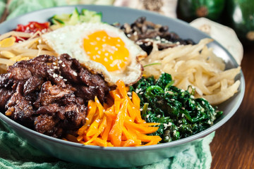 Bibimbap - rice with beef and vegetables