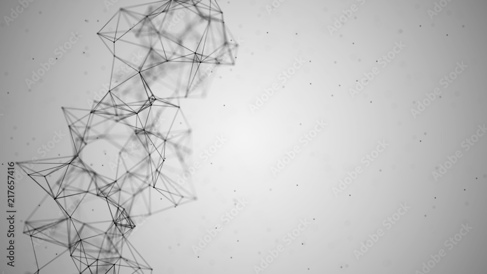 Aufkleber Abstract connecting dots and lines. Technology background. Global network connection.
