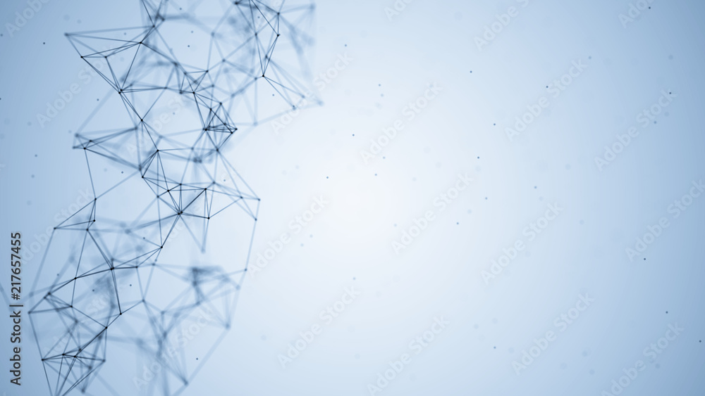 Aufkleber Abstract connecting dots and lines. Technology background. Global network connection.