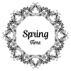 Spring time floral design hand lettering vector illustration