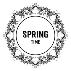 Spring time floral design hand lettering vector illustration