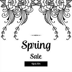 Spring sale hand draw floral design vector illustration
