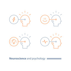 Neuroscience and psychology, emotional intelligence, bias concept, empathy, cognitive skills, creative thinking, positive mindset