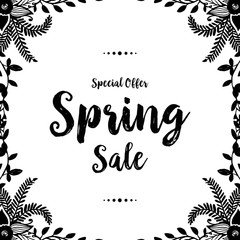 Spring sale hand draw floral design vector illustration
