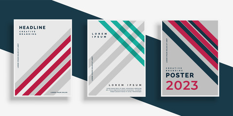 Fototapeta premium abstract stripes cover page design set