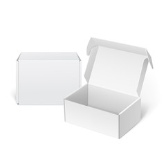 Realistic White Package Cardboard Box