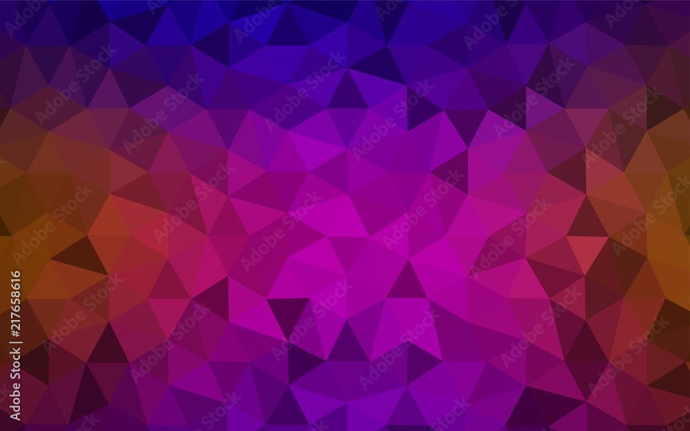 Poster dark blue, red vector gradient triangles template.