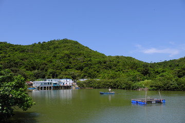 Fototapeta premium 香港大澳の漁業風景