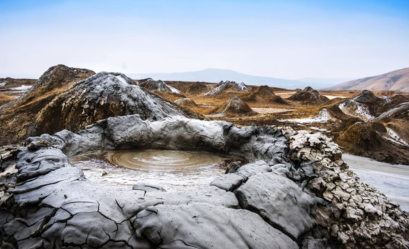 Mud volcanoes of Gobustan near Baku, Azerbaijan