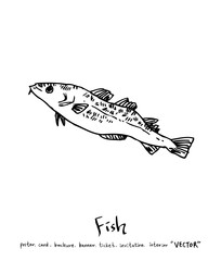 해산물 일러스트 / 손으로 그린 수산물 그림