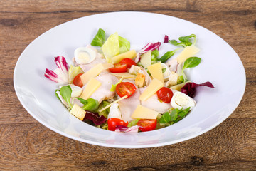 Salad with ham