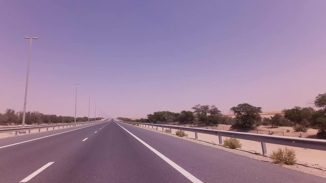 Road from Oasis Liwa to the Abu Dhabi stock footage video
