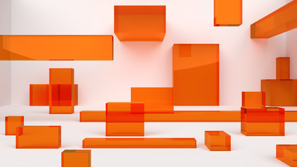 3D rendered glass abstract