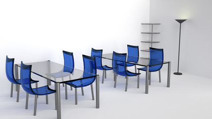 3D Rendered Office Scene Illustration