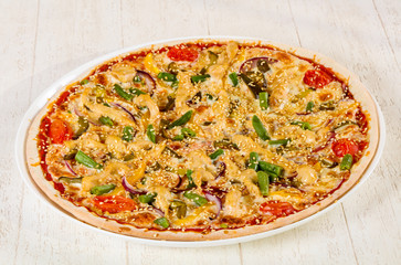 Pizza with chicken