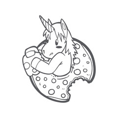 cute unicorn and donuts