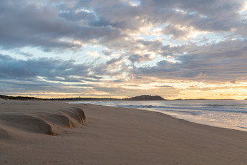 Sand formations on the beach at Sunrise