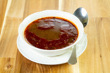 Spicy lentil soup.