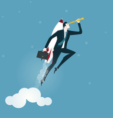 Super Businessman. Help, consultancy, support, winning, and no risk concept business illustration
