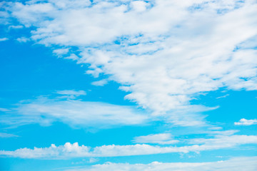 Beautiful blue sky with white clouds for background for background.