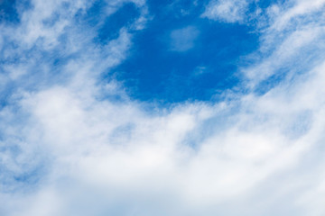 Fototapeta premium Beautiful blue sky with white clouds for background for background.