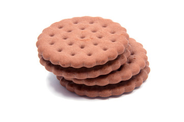 tasty sandwich cookies isolated on the white