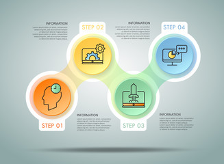 Design infographic template 4 options. Business concept can be used for workflow layout, diagram, number options, timeline, steps, demo infographic