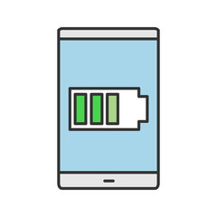 Smartphone battery color icon