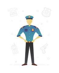 Policeman flat character design