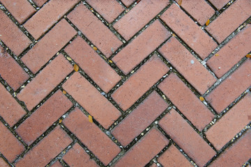 Flooring pattern with beautiful red clay tiles for walkway flooring