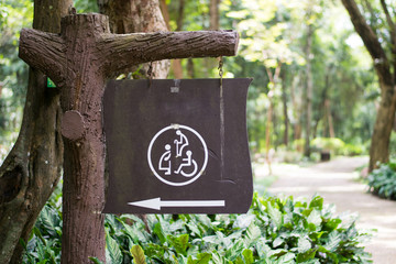 thai toilet sign in the park