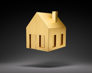 Goldenes Haus vor Schwarz