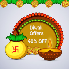 illustration of elements of hindu festival Diwali background
