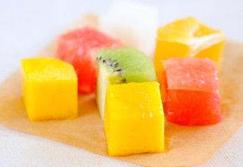 Fruit platter of cutting fruit and grapes