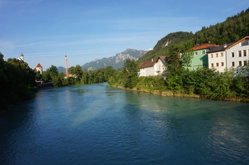 Fototapeta na wymiar Fluss in Füssen, Deutschland