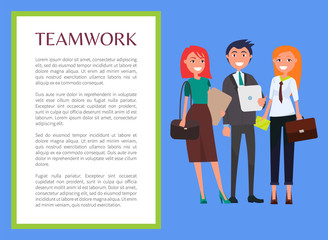 Teamwork Banner with Modern Young Business People