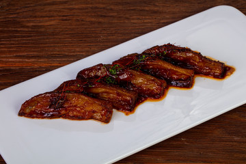 Roasted eggplant slices