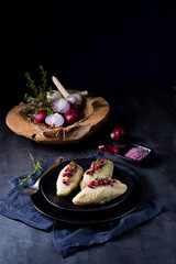 Rustic Cepelinai, a specialty Lithuanian and Polish cuisine.