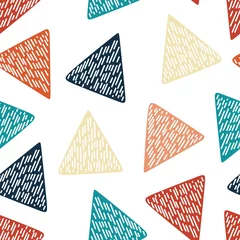 Peel and stick wall murals Office Colorful triangle abstract seamless pattern