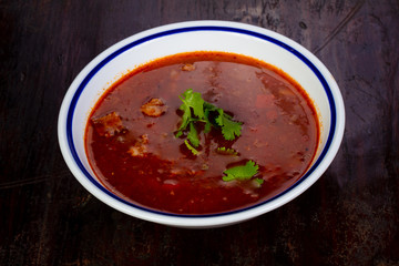 Tomato soup with meat