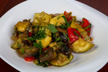 Baked vegetables salad