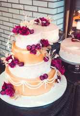 Wedding cakes with hand made decorations