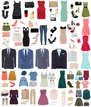 set of fashion women clothes