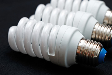 Modern technology lamps on a black background.