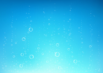 Undersea  blue  fizzing air, water or oxygen  bubbles vector texture.