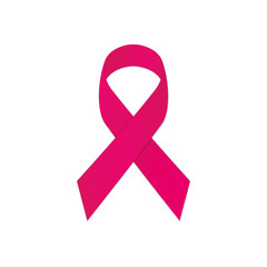 Pink ribbon on a white background. Breast cancer. - 217674284