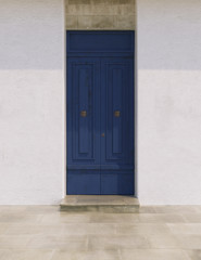 Doors in bright colors in the old house