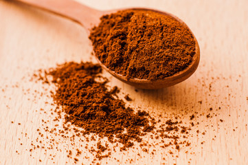 Background of ground coffee texture