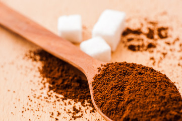 Background of ground coffee texture