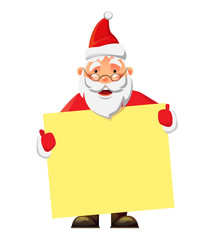 Santa Claus holding poster
